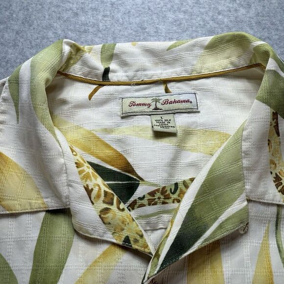 Tommy Bahama Ivory Breach Tropical Floral Hawaiian Silk Camp Shirt Mens Large** - Picture 3 of 10